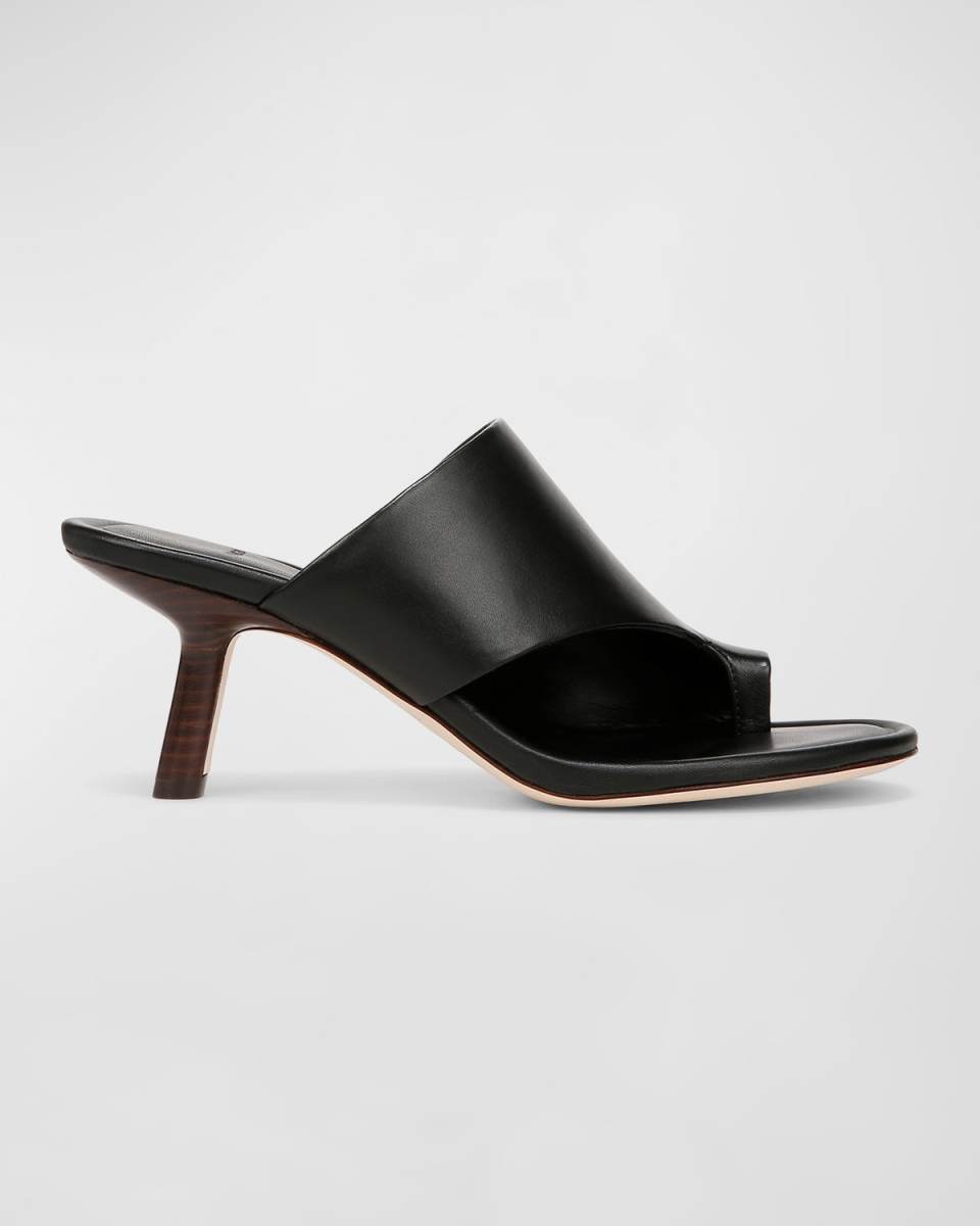 Jasper Leather Toe-Ring Slide Sandals